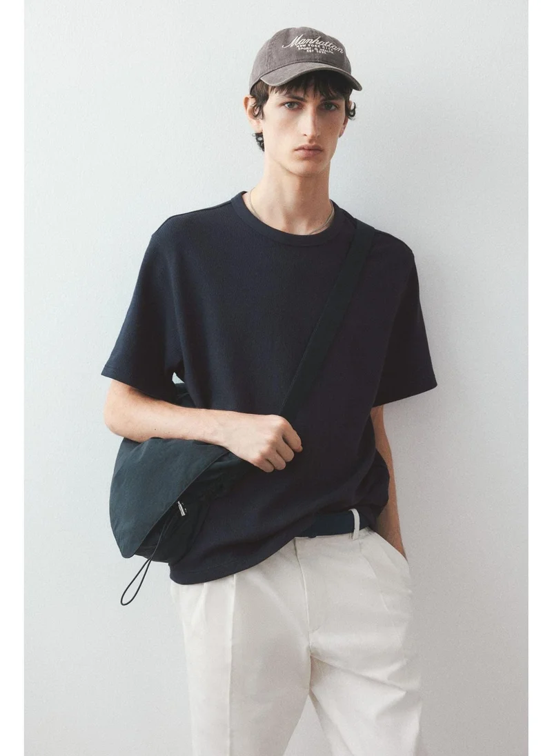 H&M Regular Fit Waffled T-shirt